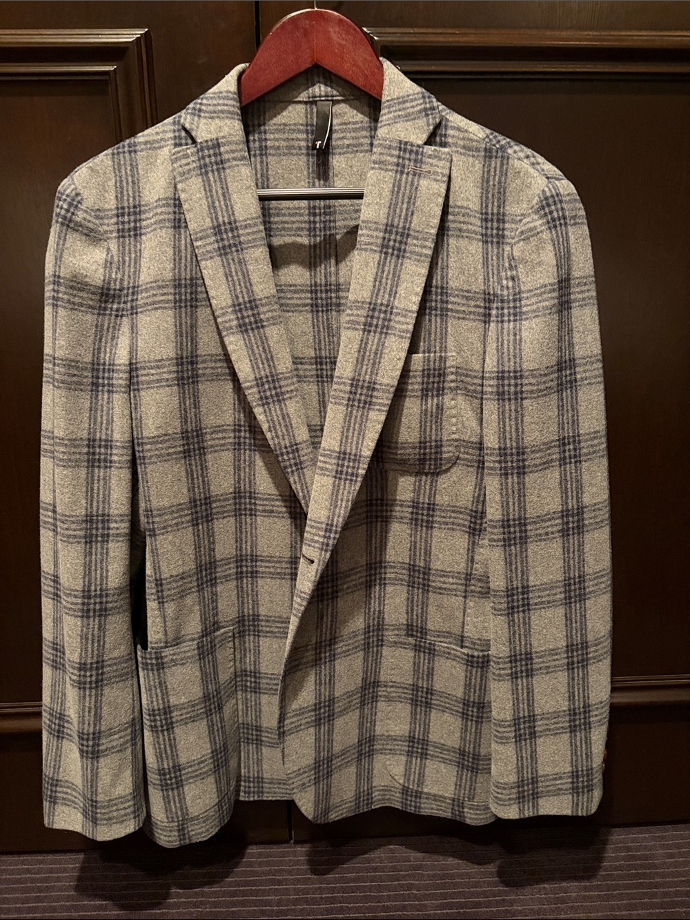 Tween brand - Classic gray Plaid Sport Coat with Navy Windowpane